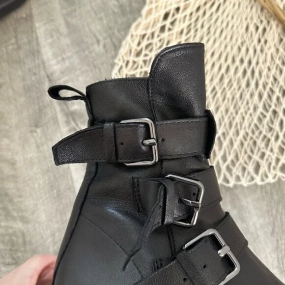 **SOLD** Emanuele Crasto Italian Triple Buckle Moto Boots Black Sz 7 **SOLD** - Picture 4 of 6